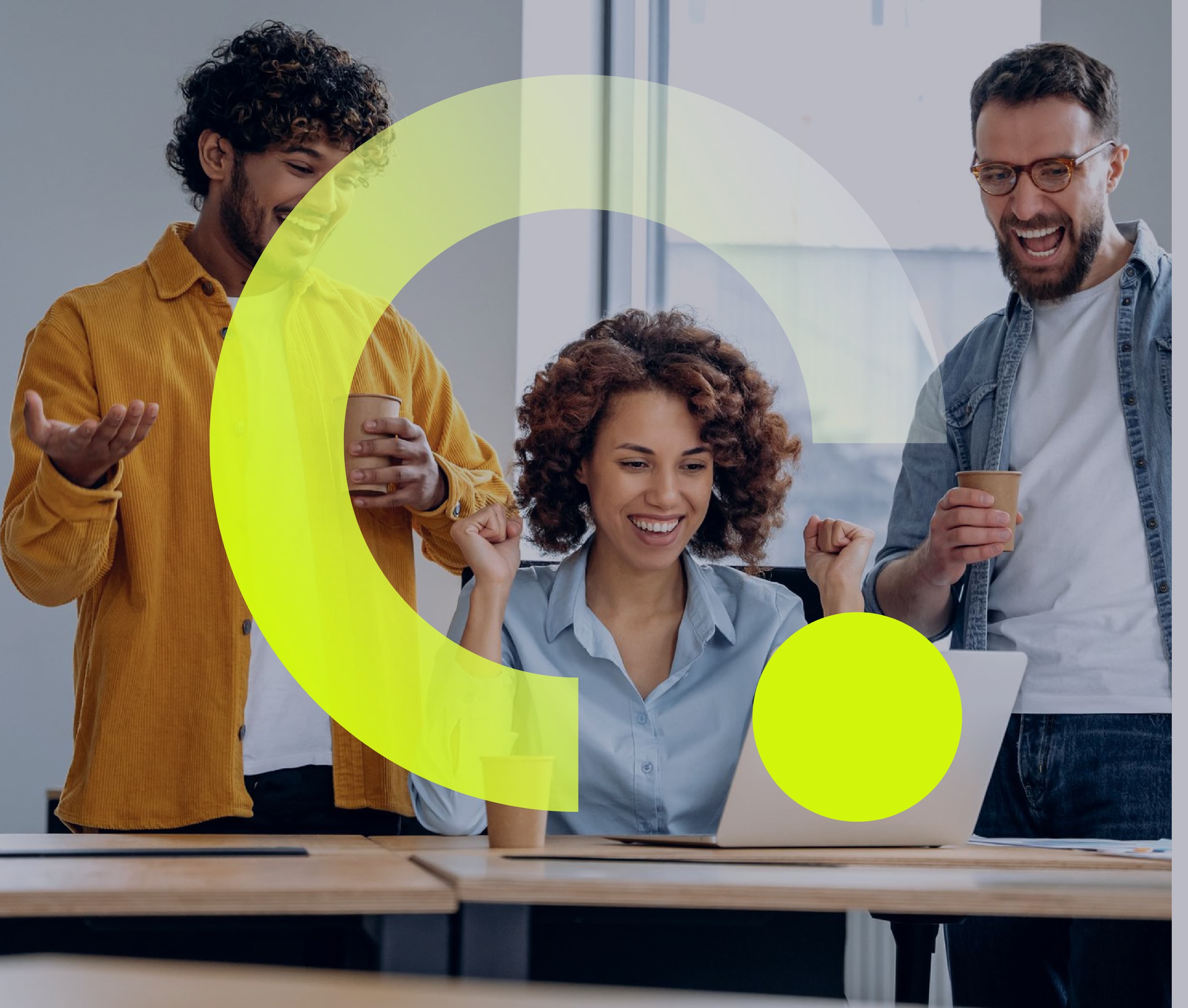 Team collaborating on consulting and technology